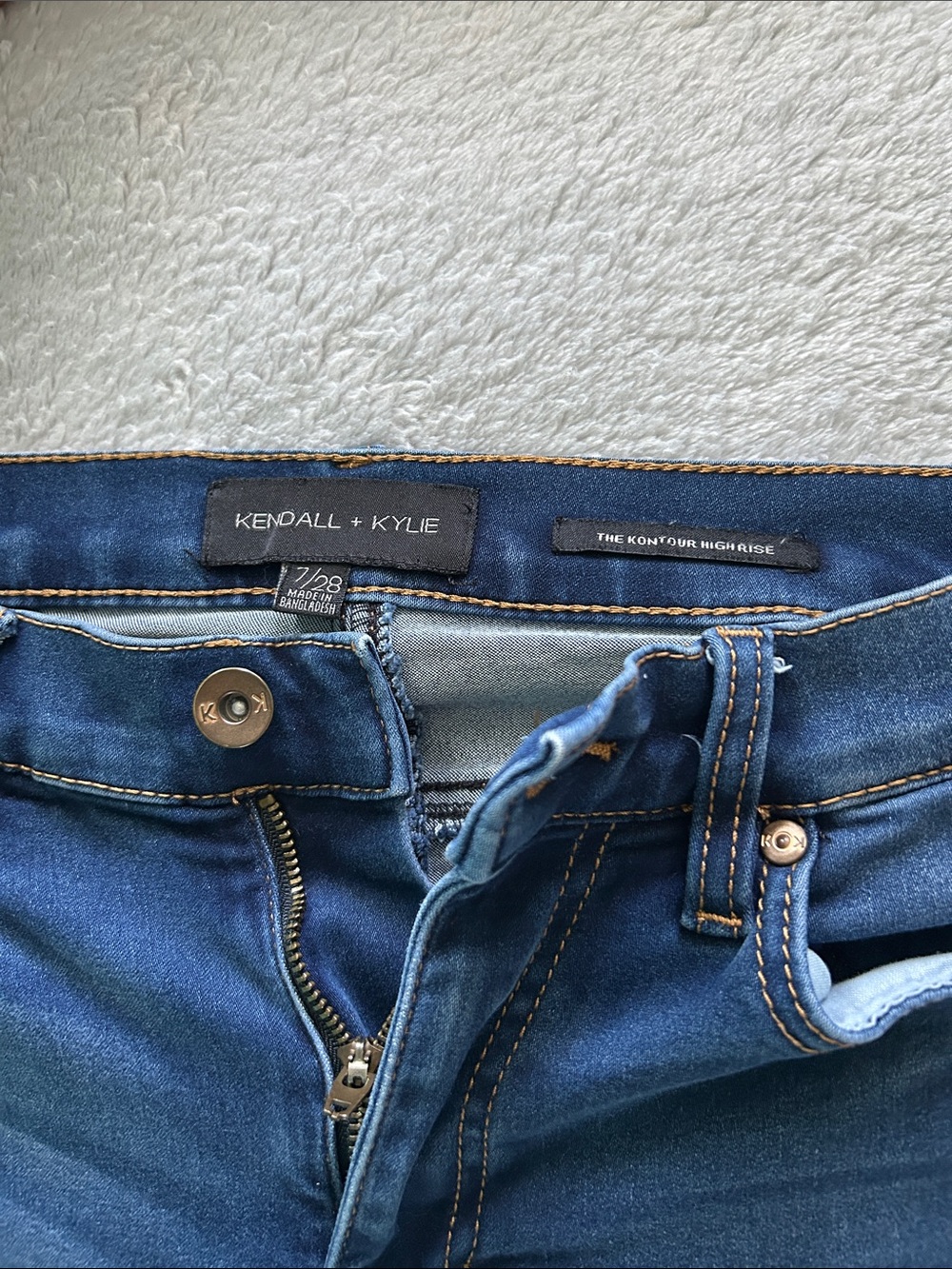 Kendall + Kylie Kontour High-Rise Dark Wash Blue Stretch Skinny Jeans Size 7/28